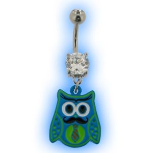 Owl belly ring